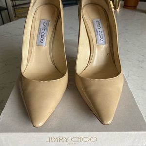 Jimmy Choo - Romy 100 - Patent Nude size 40.5
